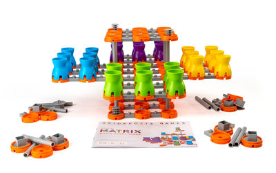 Four-player starting configuration with 10 extra pieces for each player